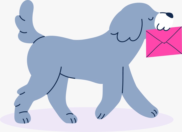 Ilustração de pet com documento
